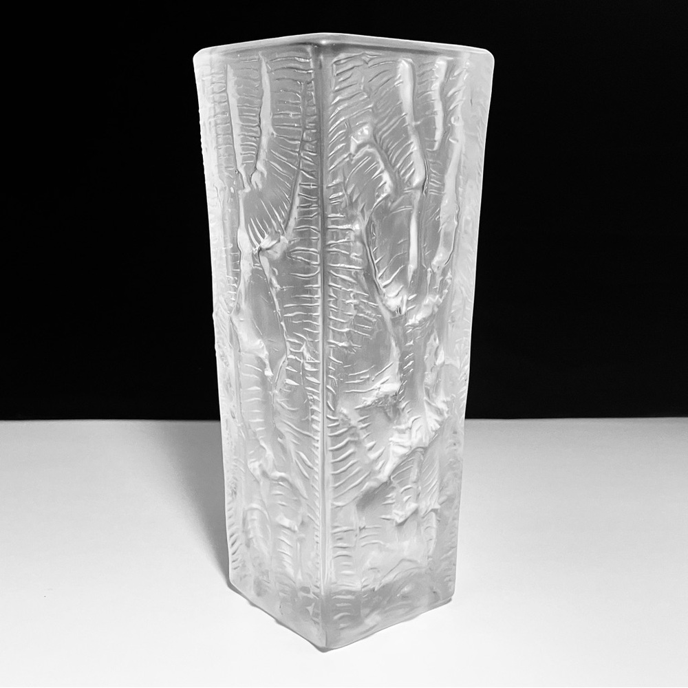 VLADISLAV URBAN 1960’s Frosted Glass Vase / MODERNIST, Brutalist CZECH DESIGN